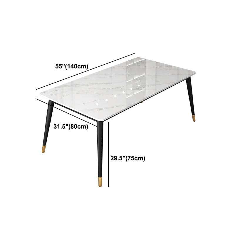 Modern 1/5/6/7 Pieces Dining Set Sintered Stone Dining Table Set with Leather Chairs Clearhalo 'Dining Room Sets' 'Dining Tables & Seating' 'dining_room_set' 'furn' 'furn_dining_room_set' 'Furniture' 'furniture_dining_room_set' 'Kitchen & Dining Furniture' 'kitchen&dining_furn' 'kitchen' 4413256