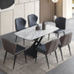 Modern 1/4/5/7 Pieces Dining Set Rectangle Sintered Stone Dining Table Set 7 Pieces: Table, 6 Chairs Clearhalo 'Dining Room Sets' 'Dining Tables & Seating' 'dining_room_set' 'furn' 'furn_dining_room_set' 'Furniture' 'furniture_dining_room_set' 'Kitchen & Dining Furniture' 'kitchen&dining_furn' 'kitchen' 4413260