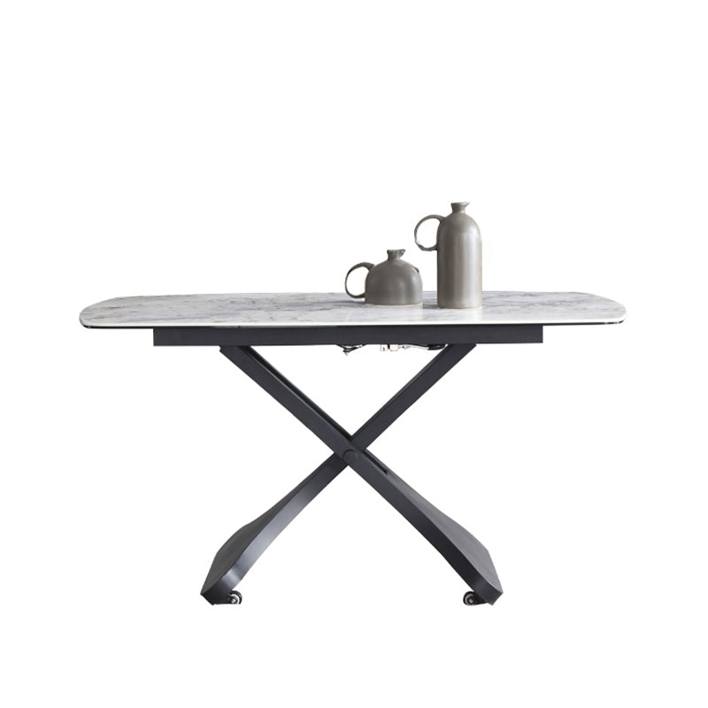 Modern 1/4/5/7 Pieces Dining Set Rectangle Sintered Stone Dining Table Set White 70.9"L x 35.4"W Clearhalo 'Dining Room Sets' 'Dining Tables & Seating' 'dining_room_set' 'furn' 'furn_dining_room_set' 'Furniture' 'furniture_dining_room_set' 'Kitchen & Dining Furniture' 'kitchen&dining_furn' 'kitchen' 4413263