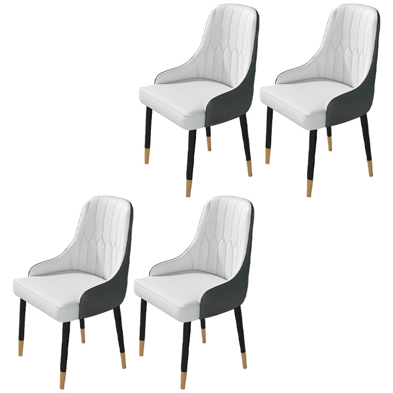 1/4/5/7 Pcs Metal Glam Dining Room Set with Round Table and Chairs Dining Set 4 White Chairs Clearhalo 'Dining Room Sets' 'Dining Tables & Seating' 'dining_room_set' 'furn' 'furn_dining_room_set' 'Furniture' 'furniture_dining_room_set' 'Kitchen & Dining Furniture' 'kitchen&dining_furn' 'kitchen' 4413273