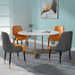 1/4/5/7 Pcs Metal Glam Dining Room Set with Round Table and Chairs Dining Set 5 Pieces: White Table, 4 Orange Chairs Clearhalo 'Dining Room Sets' 'Dining Tables & Seating' 'dining_room_set' 'furn' 'furn_dining_room_set' 'Furniture' 'furniture_dining_room_set' 'Kitchen & Dining Furniture' 'kitchen&dining_furn' 'kitchen' 4413285