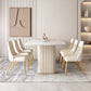Nordic 1/4/5/7 Pieces Dining Set Rectangle Stone Table and White Chairs Dining Set 7 Pieces: Table, 6 Chairs Clearhalo 'Dining Room Sets' 'Dining Tables & Seating' 'dining_room_set' 'furn' 'furn_dining_room_set' 'Furniture' 'furniture_dining_room_set' 'Kitchen & Dining Furniture' 'kitchen&dining_furn' 'kitchen' 4413305