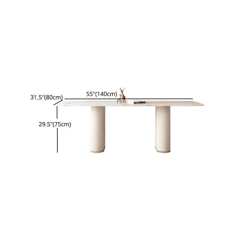 Nordic 1/4/5/7 Pieces Dining Set Rectangle Stone Table and White Chairs Dining Set Clearhalo 'Dining Room Sets' 'Dining Tables & Seating' 'dining_room_set' 'furn' 'furn_dining_room_set' 'Furniture' 'furniture_dining_room_set' 'Kitchen & Dining Furniture' 'kitchen&dining_furn' 'kitchen' 4413315