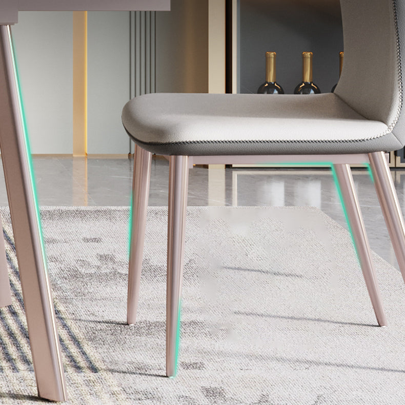 Luxury 1/4/5/7 Pieces Extendable Dining Set Sintered Stone Rectangle Dining Table Set Clearhalo 'Dining Room Sets' 'Dining Tables & Seating' 'dining_room_set' 'furn' 'furn_dining_room_set' 'Furniture' 'furniture_dining_room_set' 'Kitchen & Dining Furniture' 'kitchen&dining_furn' 'kitchen' 4413350