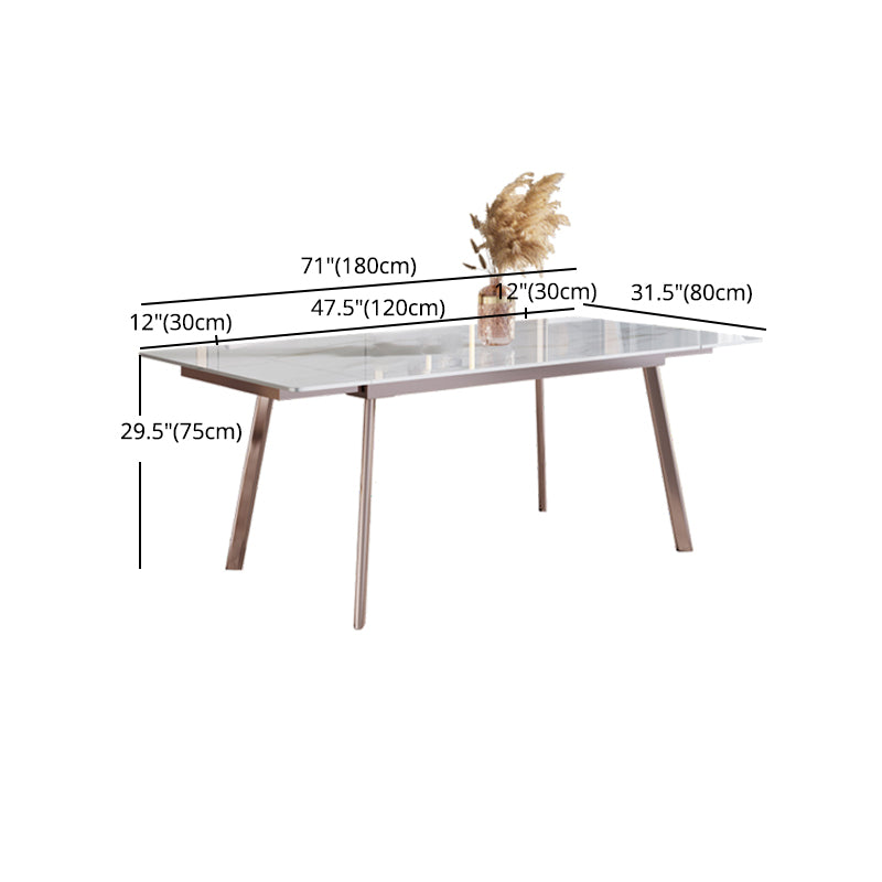 Luxury 1/4/5/7 Pieces Extendable Dining Set Sintered Stone Rectangle Dining Table Set Clearhalo 'Dining Room Sets' 'Dining Tables & Seating' 'dining_room_set' 'furn' 'furn_dining_room_set' 'Furniture' 'furniture_dining_room_set' 'Kitchen & Dining Furniture' 'kitchen&dining_furn' 'kitchen' 4413354