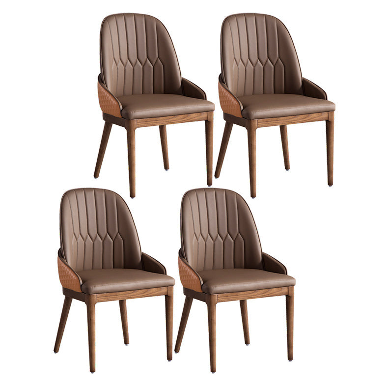 1/4/5/6/7 Pcs Ash Wood Dining Room Set with Round Table Modern Dining Set 4 Brown Chairs Clearhalo 'Dining Room Sets' 'Dining Tables & Seating' 'dining_room_set' 'furn' 'furn_dining_room_set' 'Furniture' 'furniture_dining_room_set' 'Kitchen & Dining Furniture' 'kitchen&dining_furn' 'kitchen' 4413358