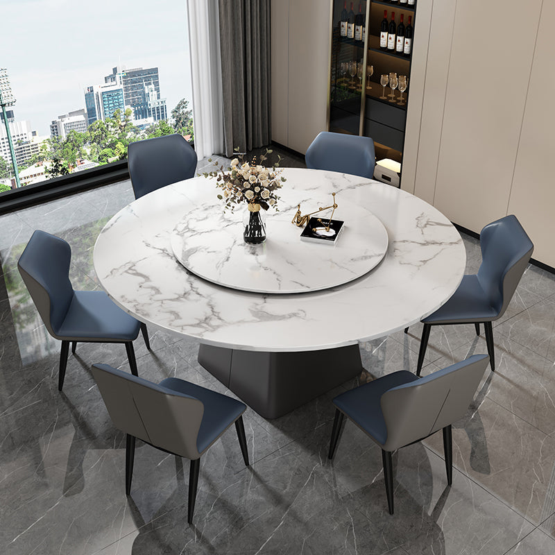 Modern 1/4/5/7/9 Pieces Dining Set Rectangle Marble Dining Table Set 7 Pieces: Table, 6 Chairs Clearhalo 'Dining Room Sets' 'Dining Tables & Seating' 'dining_room_set' 'furn' 'furn_dining_room_set' 'Furniture' 'furniture_dining_room_set' 'Kitchen & Dining Furniture' 'kitchen&dining_furn' 'kitchen' 4413377