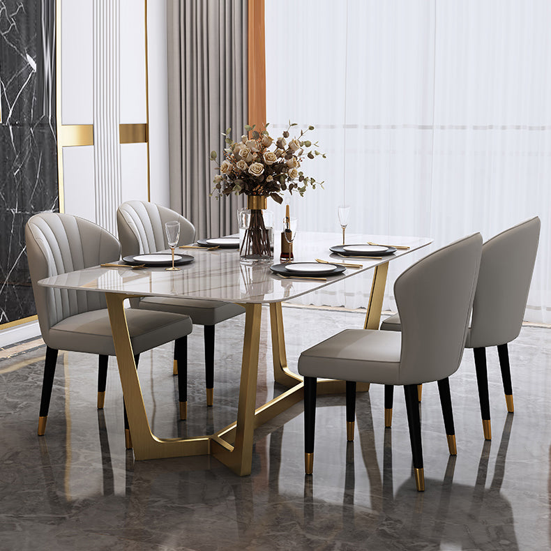 Luxury 1/2/5/6/7 Pieces Dining Set with Stone Rectangle Table and Chairs Dinette Set 5 Pieces: Table, 4 Chairs Clearhalo 'Dining Room Sets' 'Dining Tables & Seating' 'dining_room_set' 'furn' 'furn_dining_room_set' 'Furniture' 'furniture_dining_room_set' 'Kitchen & Dining Furniture' 'kitchen&dining_furn' 'kitchen' 4413396