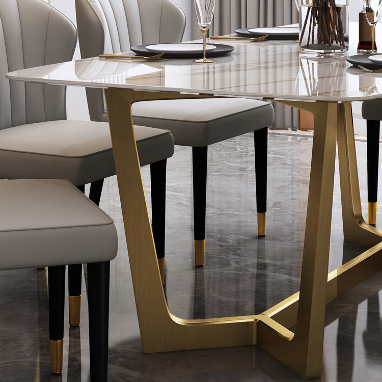 Luxury 1/2/5/6/7 Pieces Dining Set with Stone Rectangle Table and Chairs Dinette Set Clearhalo 'Dining Room Sets' 'Dining Tables & Seating' 'dining_room_set' 'furn' 'furn_dining_room_set' 'Furniture' 'furniture_dining_room_set' 'Kitchen & Dining Furniture' 'kitchen&dining_furn' 'kitchen' 4413398