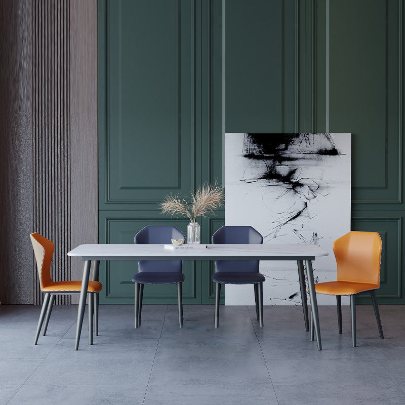 Modern 1/2/5/7 Pieces Dining Set Rectangle Dining Room Table Set 5 Pieces: Table, 4 Chairs Clearhalo 'Dining Room Sets' 'Dining Tables & Seating' 'dining_room_set' 'furn' 'furn_dining_room_set' 'Furniture' 'furniture_dining_room_set' 'Kitchen & Dining Furniture' 'kitchen&dining_furn' 'kitchen' 4413411