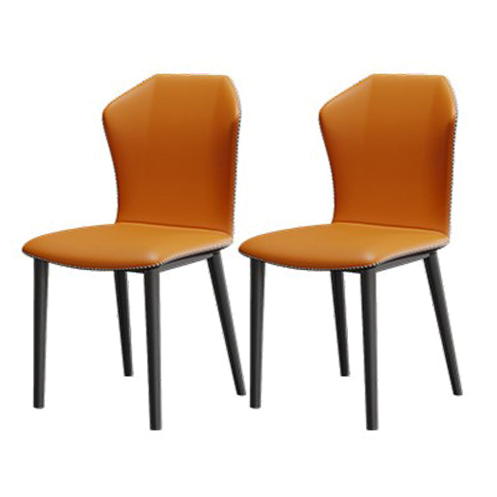 Modern 1/2/5/7 Pieces Dining Set Rectangle Dining Room Table Set 2 Orange Chairs Clearhalo 'Dining Room Sets' 'Dining Tables & Seating' 'dining_room_set' 'furn' 'furn_dining_room_set' 'Furniture' 'furniture_dining_room_set' 'Kitchen & Dining Furniture' 'kitchen&dining_furn' 'kitchen' 4413412