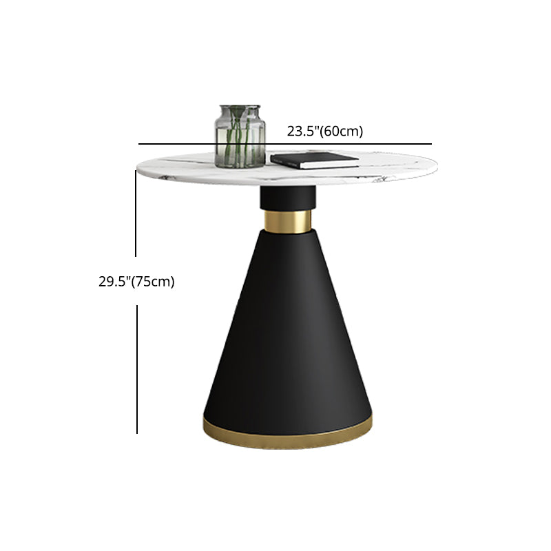 Glam 1/2/5 Pieces Round Dining Set Sintered Stone Dining Table Set for Restaurant Clearhalo 'Dining Room Sets' 'Dining Tables & Seating' 'dining_room_set' 'furn' 'furn_dining_room_set' 'Furniture' 'furniture_dining_room_set' 'Kitchen & Dining Furniture' 'kitchen&dining_furn' 'kitchen' 4413465