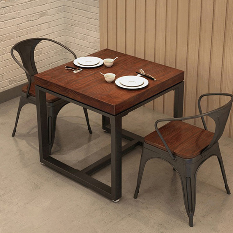 Industrial 1/2/3/5 Pieces Dining Set Square Solid Wood Dining Table Set 3 Pieces: Table, 2 Walnut Chairs Clearhalo 'Dining Room Sets' 'Dining Tables & Seating' 'dining_room_set' 'furn' 'furn_dining_room_set' 'Furniture' 'furniture_dining_room_set' 'Kitchen & Dining Furniture' 'kitchen&dining_furn' 'kitchen' 4413469