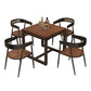 Industrial 1/2/3/5 Pieces Dining Set Square Solid Wood Dining Table Set 5 Pieces: Table, 4 Brown Chairs Clearhalo 'Dining Room Sets' 'Dining Tables & Seating' 'dining_room_set' 'furn' 'furn_dining_room_set' 'Furniture' 'furniture_dining_room_set' 'Kitchen & Dining Furniture' 'kitchen&dining_furn' 'kitchen' 4413478