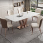 1/4/5/6 Pieces Luxury Dining Set with Stone Table and Leather Chairs Dinette Set 6 Pieces: White Table, 5 Chairs Clearhalo 'Dining Room Sets' 'Dining Tables & Seating' 'dining_room_set' 'furn' 'furn_dining_room_set' 'Furniture' 'furniture_dining_room_set' 'Kitchen & Dining Furniture' 'kitchen&dining_furn' 'kitchen' 4413484