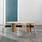 Rectangle Brown Modern Dining Table Solid Wood Table with Double Pedestal Base 70.9"L x 31.5"W x 29.5"H Without Chairs Clearhalo ' dining_table' 'Dining Tables & Seating' 'Dining Tables' 'furn' 'furn_dining_table' 'Furniture' 'furniture_dining_table' 'Kitchen & Dining Furniture' 'kitchen&dining_furn' 'kitchen' 'kitchen_dining_table' 4413500
