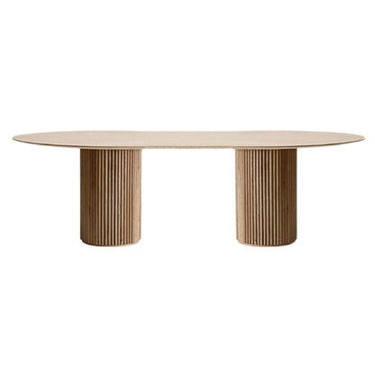 Rectangle Brown Modern Dining Table Solid Wood Table with Double Pedestal Base Without Chairs Clearhalo ' dining_table' 'Dining Tables & Seating' 'Dining Tables' 'furn' 'furn_dining_table' 'Furniture' 'furniture_dining_table' 'Kitchen & Dining Furniture' 'kitchen&dining_furn' 'kitchen' 'kitchen_dining_table' 4413504