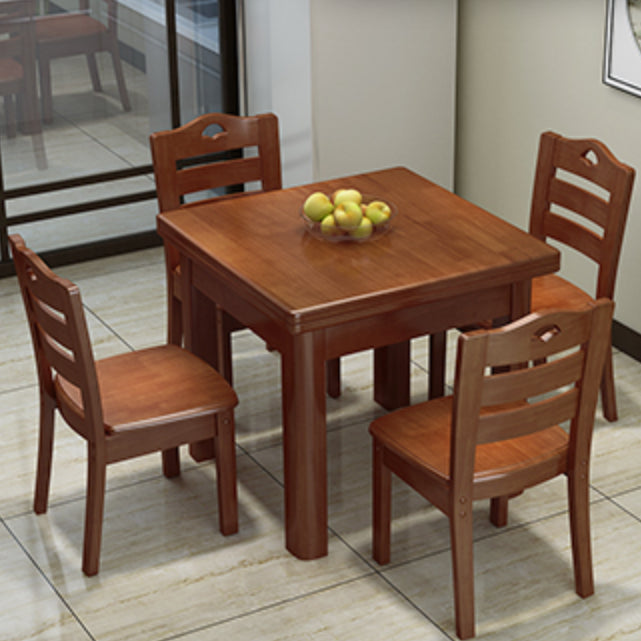 Industrial Square Brown Dining Table Solid Wood Standard Dining Table for Kitchen 39.4"L x 39.4"W x 29.5"H Without Chairs Clearhalo ' dining_table' 'Dining Tables & Seating' 'Dining Tables' 'furn' 'furn_dining_table' 'Furniture' 'furniture_dining_table' 'Kitchen & Dining Furniture' 'kitchen&dining_furn' 'kitchen' 'kitchen_dining_table' 4413606