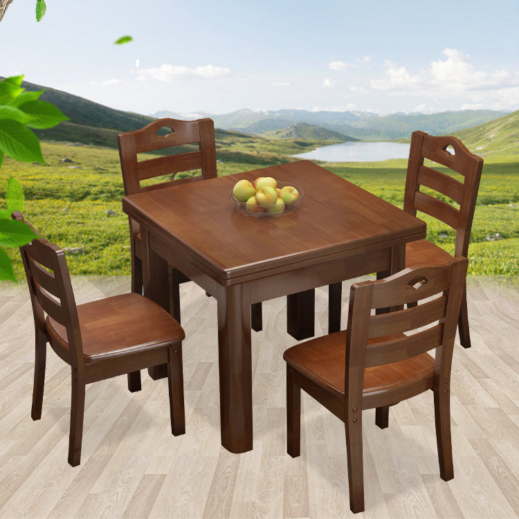Industrial Square Brown Dining Table Solid Wood Standard Dining Table for Kitchen 31.5"L x 31.5"W x 29.5"H Without Chairs Clearhalo ' dining_table' 'Dining Tables & Seating' 'Dining Tables' 'furn' 'furn_dining_table' 'Furniture' 'furniture_dining_table' 'Kitchen & Dining Furniture' 'kitchen&dining_furn' 'kitchen' 'kitchen_dining_table' 4413608