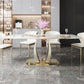 Glam Sintered Stone Dining Table Rectangle Standard Dining Table for Kitchen Clearhalo ' dining_table' 'Dining Tables & Seating' 'Dining Tables' 'furn' 'furn_dining_table' 'Furniture' 'furniture_dining_table' 'Kitchen & Dining Furniture' 'kitchen&dining_furn' 'kitchen' 'kitchen_dining_table' 4413635