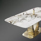 Glam Sintered Stone Dining Table Rectangle Standard Dining Table for Kitchen Clearhalo ' dining_table' 'Dining Tables & Seating' 'Dining Tables' 'furn' 'furn_dining_table' 'Furniture' 'furniture_dining_table' 'Kitchen & Dining Furniture' 'kitchen&dining_furn' 'kitchen' 'kitchen_dining_table' 4413639