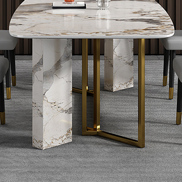 Rectangle Dining Site Table Traditional Luxury Stainless Steel Dinette Table Clearhalo ' dining_table' 'Dining Tables & Seating' 'Dining Tables' 'furn' 'furn_dining_table' 'Furniture' 'furniture_dining_table' 'Kitchen & Dining Furniture' 'kitchen&dining_furn' 'kitchen' 'kitchen_dining_table' 4413651