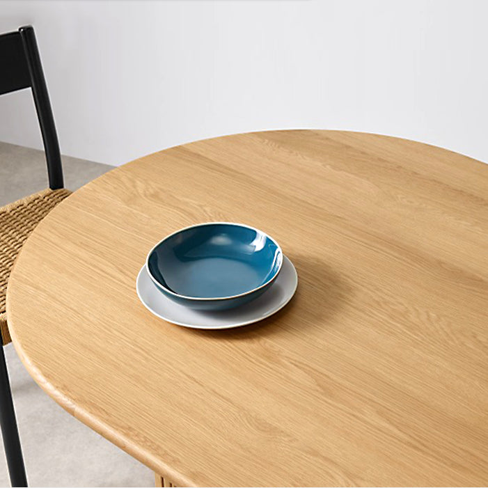 Oval Double Pedestal Modern Dining Table Pinewood Fixed Table for Kitchen Clearhalo ' dining_table' 'Dining Tables & Seating' 'Dining Tables' 'furn' 'furn_dining_table' 'Furniture' 'furniture_dining_table' 'Kitchen & Dining Furniture' 'kitchen&dining_furn' 'kitchen' 'kitchen_dining_table' 4413661