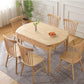 Contemporary Round Extendable Dining Table Solid Wood Standard Dining Table for Kitchen Natural 53.1"L x 53.1"W x 29.5"H Without Chairs Clearhalo ' dining_table' 'Dining Tables & Seating' 'Dining Tables' 'furn' 'furn_dining_table' 'Furniture' 'furniture_dining_table' 'Kitchen & Dining Furniture' 'kitchen&dining_furn' 'kitchen' 'kitchen_dining_table' 4413709