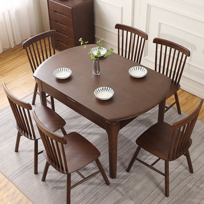 Contemporary Round Extendable Dining Table Solid Wood Standard Dining Table for Kitchen Clearhalo ' dining_table' 'Dining Tables & Seating' 'Dining Tables' 'furn' 'furn_dining_table' 'Furniture' 'furniture_dining_table' 'Kitchen & Dining Furniture' 'kitchen&dining_furn' 'kitchen' 'kitchen_dining_table' 4413715