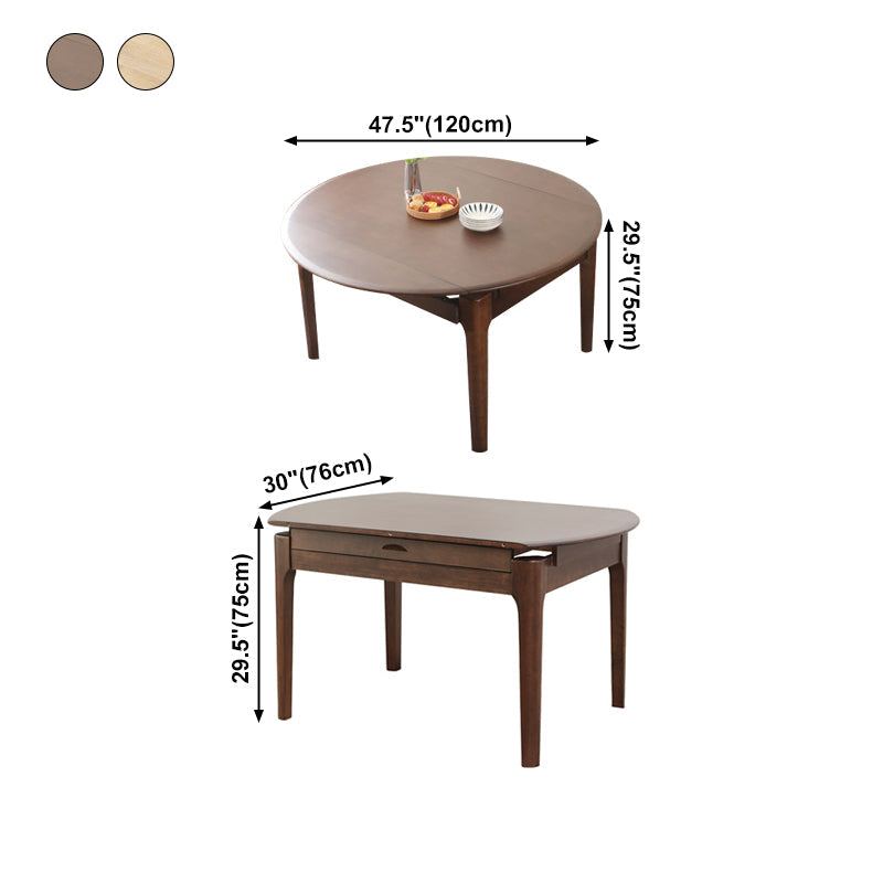 Contemporary Round Extendable Dining Table Solid Wood Standard Dining Table for Kitchen Clearhalo ' dining_table' 'Dining Tables & Seating' 'Dining Tables' 'furn' 'furn_dining_table' 'Furniture' 'furniture_dining_table' 'Kitchen & Dining Furniture' 'kitchen&dining_furn' 'kitchen' 'kitchen_dining_table' 4413719