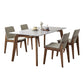Rectangle Grey Top Dining Table Mid-Century Modern Sintered Stone Table with 4 Legs 55.1"L x 31.5"W x 29.5"H Without Chairs Clearhalo ' dining_table' 'Dining Tables & Seating' 'Dining Tables' 'furn' 'furn_dining_table' 'Furniture' 'furniture_dining_table' 'Kitchen & Dining Furniture' 'kitchen&dining_furn' 'kitchen' 'kitchen_dining_table' 4413724
