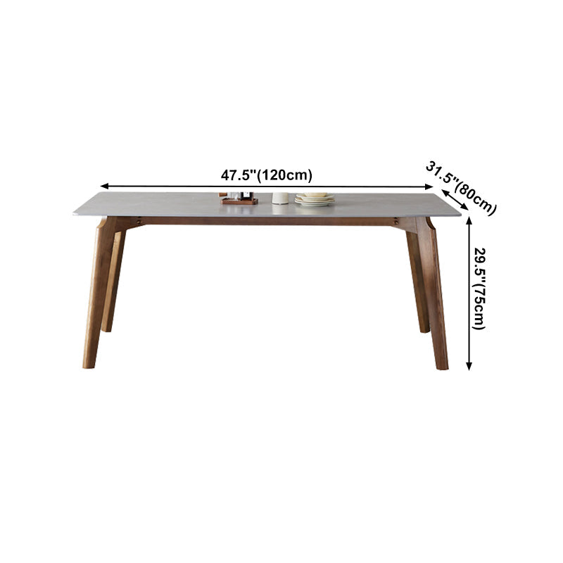 Rectangle Grey Top Dining Table Mid-Century Modern Sintered Stone Table with 4 Legs Clearhalo ' dining_table' 'Dining Tables & Seating' 'Dining Tables' 'furn' 'furn_dining_table' 'Furniture' 'furniture_dining_table' 'Kitchen & Dining Furniture' 'kitchen&dining_furn' 'kitchen' 'kitchen_dining_table' 4413729