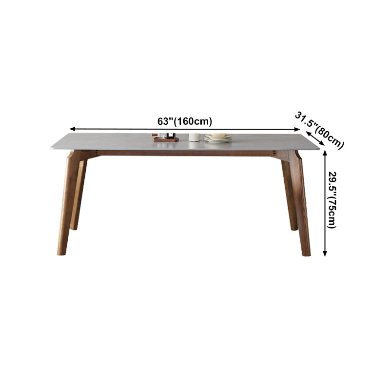 Rectangle Grey Top Dining Table Mid-Century Modern Sintered Stone Table with 4 Legs Clearhalo ' dining_table' 'Dining Tables & Seating' 'Dining Tables' 'furn' 'furn_dining_table' 'Furniture' 'furniture_dining_table' 'Kitchen & Dining Furniture' 'kitchen&dining_furn' 'kitchen' 'kitchen_dining_table' 4413733