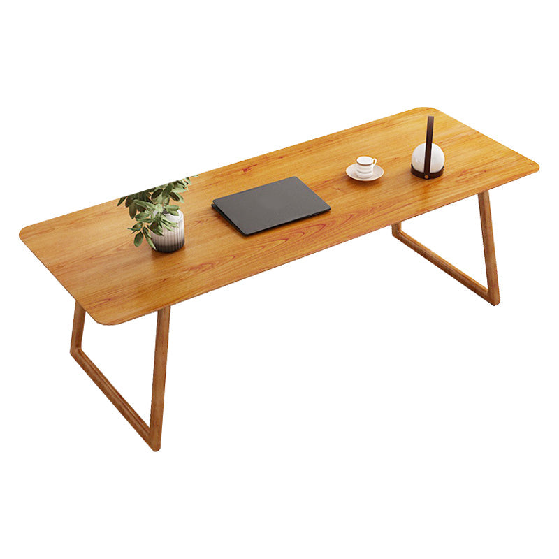 Rectangle Industrial Dining Table Solid Wood Fixed Table for Kitchen Yellow Without Chairs Clearhalo ' dining_table' 'Dining Tables & Seating' 'Dining Tables' 'furn' 'furn_dining_table' 'Furniture' 'furniture_dining_table' 'Kitchen & Dining Furniture' 'kitchen&dining_furn' 'kitchen' 'kitchen_dining_table' 4413761
