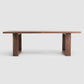 Industrial Solid Wood Dining Table Rectangle Table in Brown with Double Pedestal Base 70.9"L x 31.5"W x 29.5"H Without Chairs Clearhalo ' dining_table' 'Dining Tables & Seating' 'Dining Tables' 'furn' 'furn_dining_table' 'Furniture' 'furniture_dining_table' 'Kitchen & Dining Furniture' 'kitchen&dining_furn' 'kitchen' 'kitchen_dining_table' 4413777