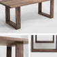 Industrial Solid Wood Dining Table Rectangle Table in Brown with Double Pedestal Base Clearhalo ' dining_table' 'Dining Tables & Seating' 'Dining Tables' 'furn' 'furn_dining_table' 'Furniture' 'furniture_dining_table' 'Kitchen & Dining Furniture' 'kitchen&dining_furn' 'kitchen' 'kitchen_dining_table' 4413779