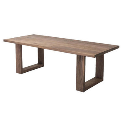 Industrial Solid Wood Dining Table Rectangle Table in Brown with Double Pedestal Base Without Chairs Clearhalo ' dining_table' 'Dining Tables & Seating' 'Dining Tables' 'furn' 'furn_dining_table' 'Furniture' 'furniture_dining_table' 'Kitchen & Dining Furniture' 'kitchen&dining_furn' 'kitchen' 'kitchen_dining_table' 4413780