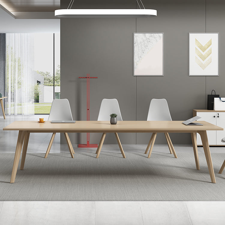 Rectangle Modern Dining Table Solid Wood Fixed Dinette Table for Home Use 78.7"L x 39.4"W x 29.5"H Without Chairs Clearhalo ' dining_table' 'Dining Tables & Seating' 'Dining Tables' 'furn' 'furn_dining_table' 'Furniture' 'furniture_dining_table' 'Kitchen & Dining Furniture' 'kitchen&dining_furn' 'kitchen' 'kitchen_dining_table' 4413789