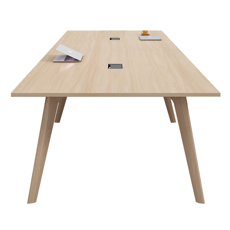 Rectangle Modern Dining Table Solid Wood Fixed Dinette Table for Home Use 63"L x 27.6"W x 29.5"H Without Chairs Clearhalo ' dining_table' 'Dining Tables & Seating' 'Dining Tables' 'furn' 'furn_dining_table' 'Furniture' 'furniture_dining_table' 'Kitchen & Dining Furniture' 'kitchen&dining_furn' 'kitchen' 'kitchen_dining_table' 4413793