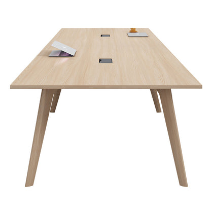 Rectangle Modern Dining Table Solid Wood Fixed Dinette Table for Home Use 63"L x 27.6"W x 29.5"H Without Chairs Clearhalo ' dining_table' 'Dining Tables & Seating' 'Dining Tables' 'furn' 'furn_dining_table' 'Furniture' 'furniture_dining_table' 'Kitchen & Dining Furniture' 'kitchen&dining_furn' 'kitchen' 'kitchen_dining_table' 4413793