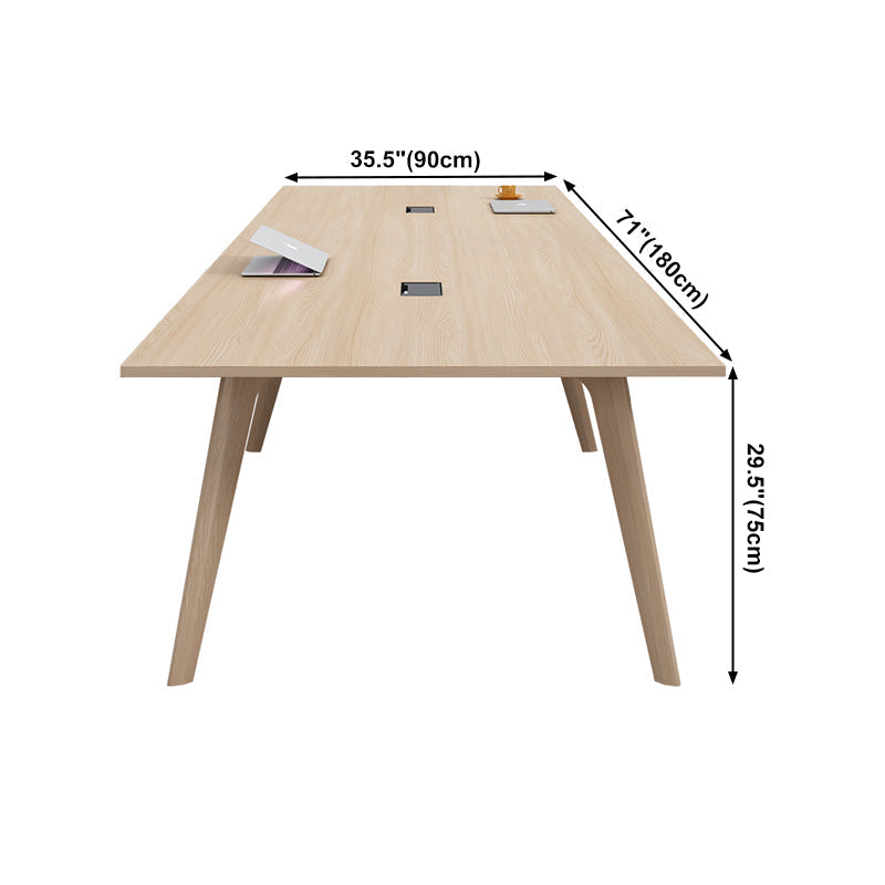 Rectangle Modern Dining Table Solid Wood Fixed Dinette Table for Home Use Clearhalo ' dining_table' 'Dining Tables & Seating' 'Dining Tables' 'furn' 'furn_dining_table' 'Furniture' 'furniture_dining_table' 'Kitchen & Dining Furniture' 'kitchen&dining_furn' 'kitchen' 'kitchen_dining_table' 4413796