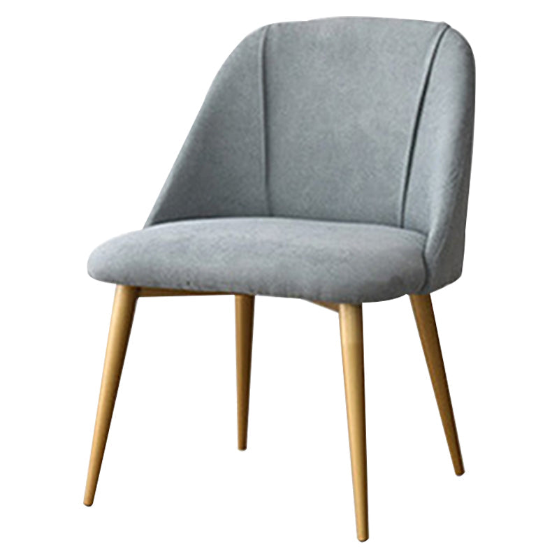 Metal Contemporary Armless Dining Chairs Matte Fabric Parsons Chair for Brasserie Light Gray 1 Piece Clearhalo ' kitchen&dining_furn' 'Dining Chairs' 'Dining Tables & Seating' 'dining_chair' 'furn' 'furn_dining_chair' 'Furniture' 'furniture_dining_chair' 'Kitchen & Dining Furniture' 'kitchen' 4413814