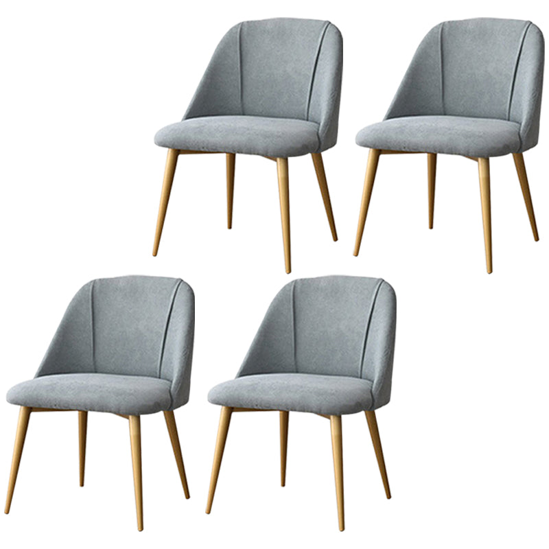 Metal Contemporary Armless Dining Chairs Matte Fabric Parsons Chair for Brasserie Light Gray 4 Piece Set Clearhalo ' kitchen&dining_furn' 'Dining Chairs' 'Dining Tables & Seating' 'dining_chair' 'furn' 'furn_dining_chair' 'Furniture' 'furniture_dining_chair' 'Kitchen & Dining Furniture' 'kitchen' 4413817