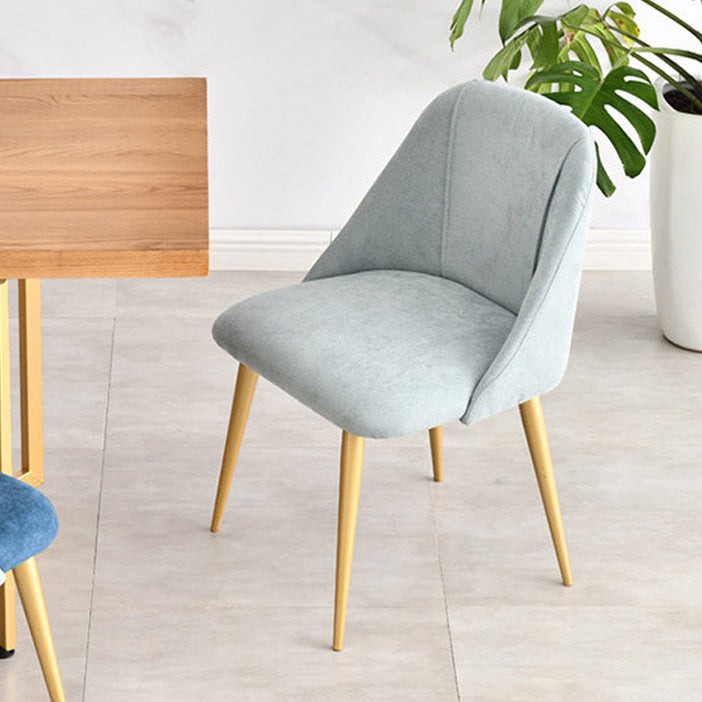 Metal Contemporary Armless Dining Chairs Matte Fabric Parsons Chair for Brasserie Clearhalo ' kitchen&dining_furn' 'Dining Chairs' 'Dining Tables & Seating' 'dining_chair' 'furn' 'furn_dining_chair' 'Furniture' 'furniture_dining_chair' 'Kitchen & Dining Furniture' 'kitchen' 4413818