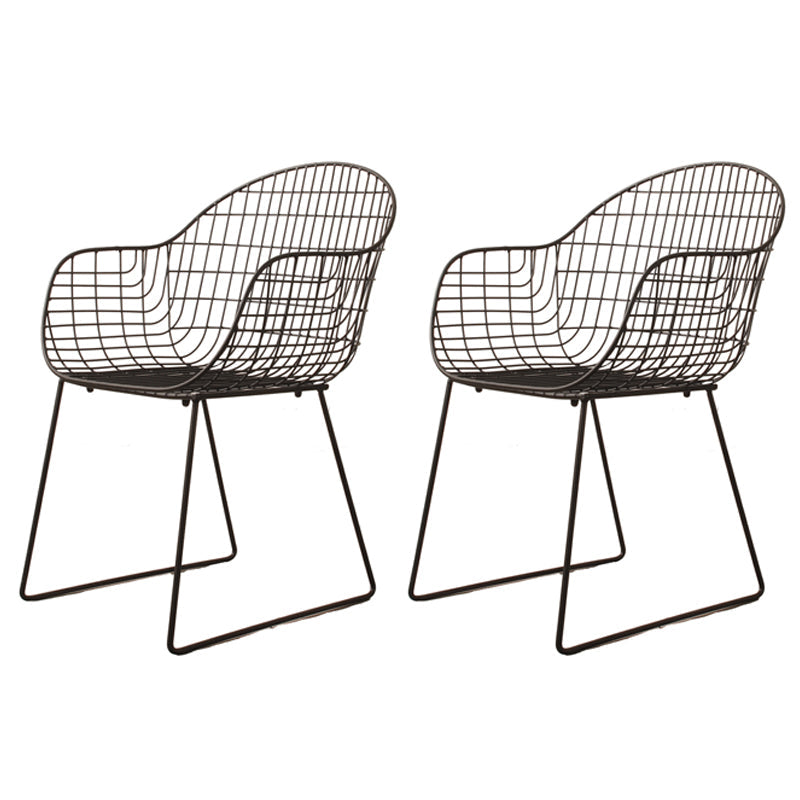 Modern PU Leather Dining Chairs Metal Dining Armchairs for Restaurant Use Black 2 Piece Set Clearhalo ' kitchen&dining_furn' 'Dining Chairs' 'Dining Tables & Seating' 'dining_chair' 'furn' 'furn_dining_chair' 'Furniture' 'furniture_dining_chair' 'Kitchen & Dining Furniture' 'kitchen' 4413828