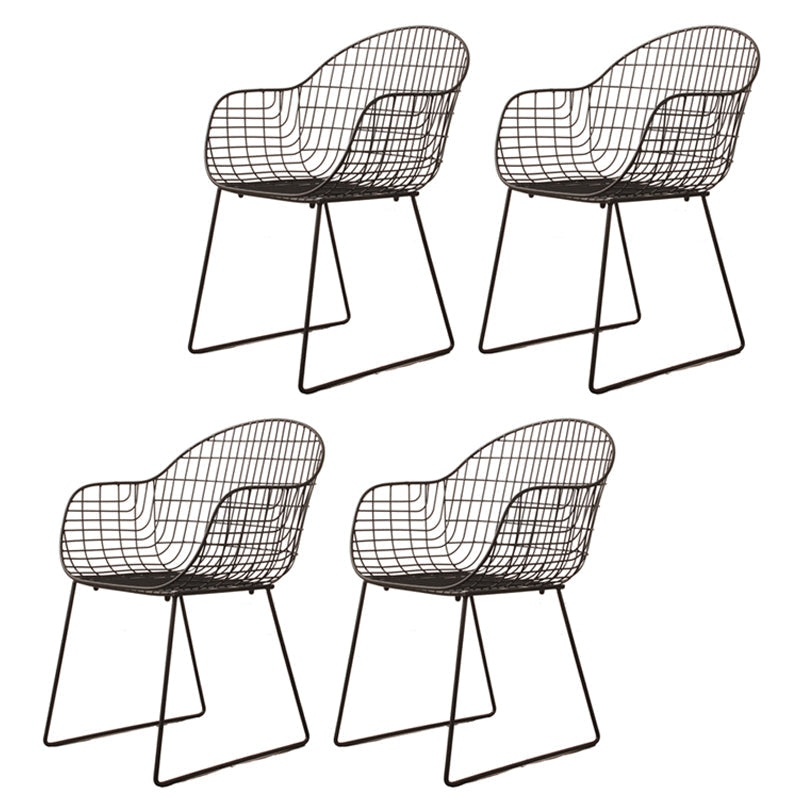 Modern PU Leather Dining Chairs Metal Dining Armchairs for Restaurant Use Black 4 Piece Set Clearhalo ' kitchen&dining_furn' 'Dining Chairs' 'Dining Tables & Seating' 'dining_chair' 'furn' 'furn_dining_chair' 'Furniture' 'furniture_dining_chair' 'Kitchen & Dining Furniture' 'kitchen' 4413830