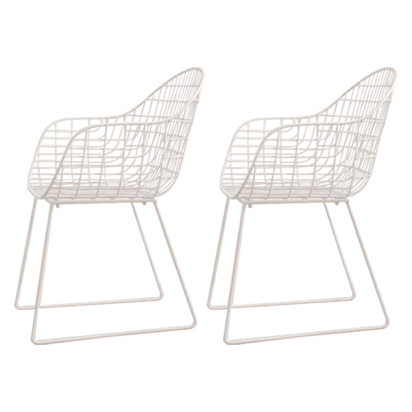 Modern PU Leather Dining Chairs Metal Dining Armchairs for Restaurant Use White 2 Piece Set Clearhalo ' kitchen&dining_furn' 'Dining Chairs' 'Dining Tables & Seating' 'dining_chair' 'furn' 'furn_dining_chair' 'Furniture' 'furniture_dining_chair' 'Kitchen & Dining Furniture' 'kitchen' 4413833