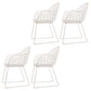 Modern PU Leather Dining Chairs Metal Dining Armchairs for Restaurant Use White 4 Piece Set Clearhalo ' kitchen&dining_furn' 'Dining Chairs' 'Dining Tables & Seating' 'dining_chair' 'furn' 'furn_dining_chair' 'Furniture' 'furniture_dining_chair' 'Kitchen & Dining Furniture' 'kitchen' 4413835