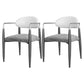 Restaurant Contemporary Upholstered Arm Chair Matte Finish Open Back Dining Chair White-Gray 2 Piece Set Clearhalo ' kitchen&dining_furn' 'Dining Chairs' 'Dining Tables & Seating' 'dining_chair' 'furn' 'furn_dining_chair' 'Furniture' 'furniture_dining_chair' 'Kitchen & Dining Furniture' 'kitchen' 4413847