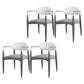 Restaurant Contemporary Upholstered Arm Chair Matte Finish Open Back Dining Chair White-Gray 4 Piece Set Clearhalo ' kitchen&dining_furn' 'Dining Chairs' 'Dining Tables & Seating' 'dining_chair' 'furn' 'furn_dining_chair' 'Furniture' 'furniture_dining_chair' 'Kitchen & Dining Furniture' 'kitchen' 4413848